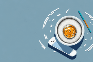 A phone submerged in a bowl of uncooked rice