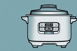 A rice cooker with its components labeled