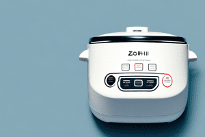 A zojirushi rice cooker with a timer on the front