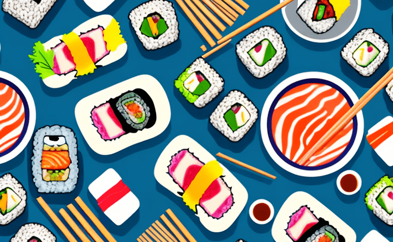 A bowl of sushi with a variety of colorful ingredients