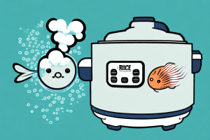A rice cooker with a fish inside