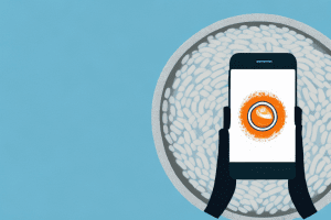 A smartphone submerged in a bowl of uncooked rice