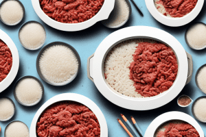 A casserole dish filled with ground beef and rice