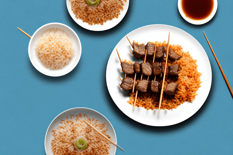 Teriyaki Glazed Beef Skewers with Fried Rice Recipe