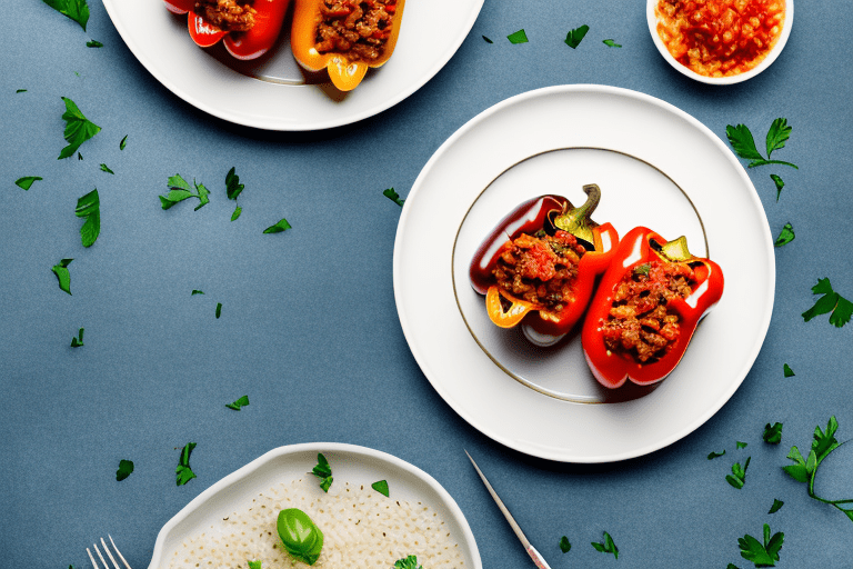 Italian Stuffed Bell Peppers with Ground Beef and Rice Recipe