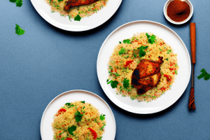 A plate of moroccan spiced chicken and vegetable couscous