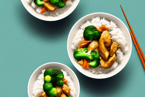 A bowl of chicken and broccoli stir-fry with jasmine rice