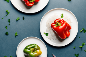 A plate of ground beef stuffed bell peppers with rice