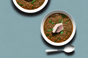 A bowl of lamb and lentil soup with rice