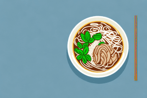 A bowl of pho ga with both rice vermicelli and pho noodles
