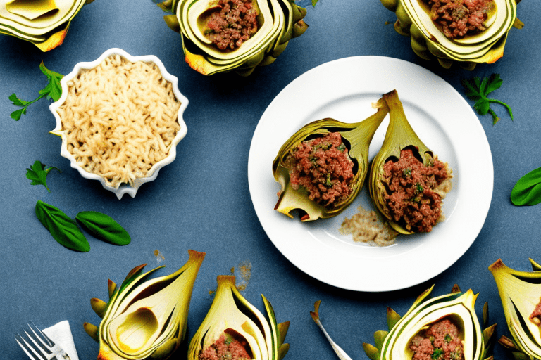 Italian Stuffed Artichokes with Ground Beef and Rice Recipe