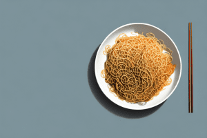 A bowl of vegetable lo mein noodles