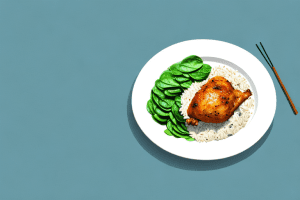 A plate of greek spanakorizo (spinach and rice) stuffed chicken