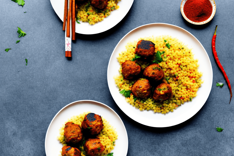 Moroccan Spiced Chicken Meatballs with Vegetable Couscous Recipe