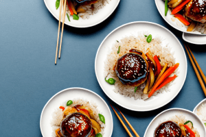 A plate with teriyaki glazed turkey meatballs