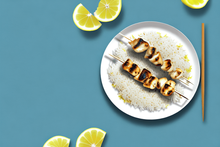 Greek Lemon Garlic Chicken Skewers with Rice Pilaf Recipe