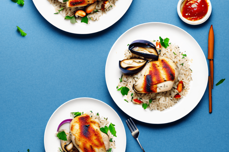 Mediterranean Chicken with Eggplant and Rice Salad Recipe