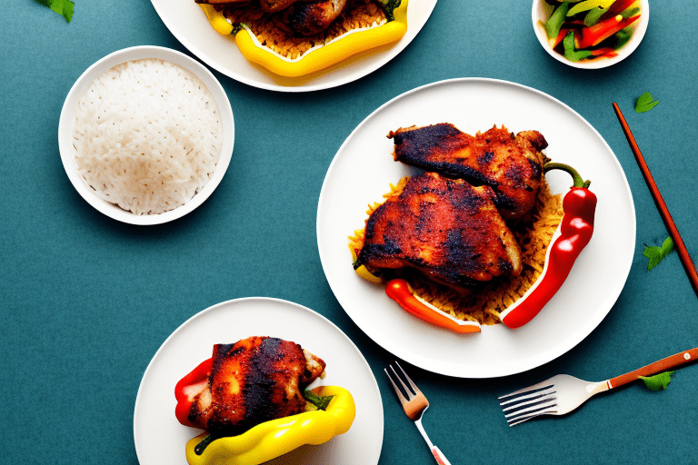 Jamaican Jerk Chicken with Bell Peppers and Rice Recipe