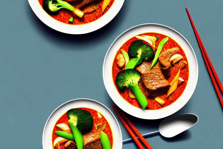 Thai Red Curry Beef with Vegetables and Rice Recipe