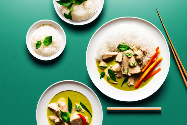 Thai Green Curry Chicken with Jasmine Rice and Vegetables Recipe