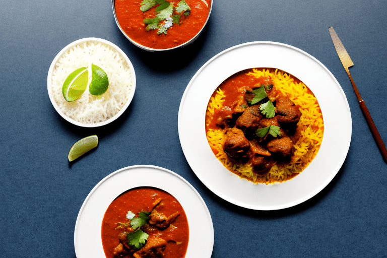 Indian Lamb Rogan Josh with Saffron Rice and Cauliflower Recipe Rice