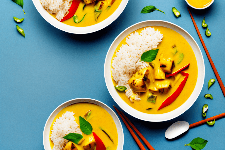 Thai Pineapple Coconut Curry with Chicken, Bell Peppers, and Rice Recipe