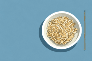A bowl of pad lard na with two different types of noodles
