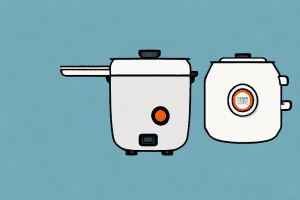 A rice cooker with a bowl of cooked grits beside it