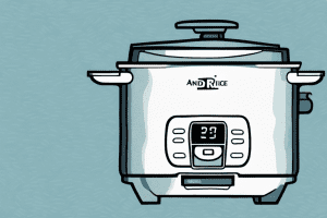 A rice cooker with cooked wild rice spilling out of it