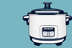 An oster rice cooker with a power switch in the "on" position