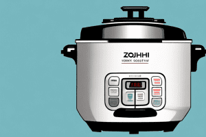 A zojirushi rice cooker with steam rising from the top