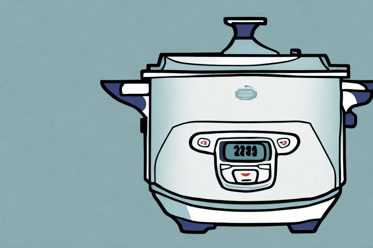A rice cooker with cooked wild rice spilling out of it