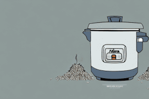 An aroma rice cooker with wild rice cooking inside