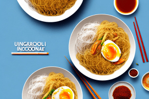 A bowl of spicy singapore noodles