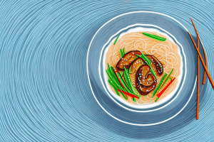 A bowl of korean glass noodle stir-fry