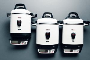Two pressure rice cookers side-by-side