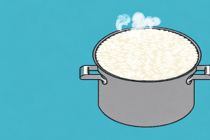 A pot of cooked rice with steam rising from it