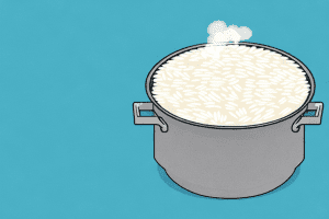 A pot of cooked rice with steam rising from it