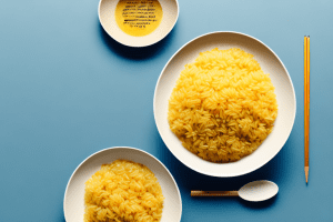 A bowl of steaming yellow rice