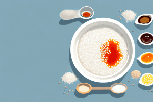 A bowl of steaming rice wine with a variety of ingredients and condiments