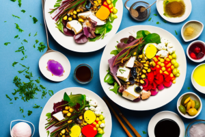 A bowl of colourful niçoise salad with a variety of ingredients