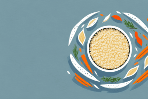 A pot of cooked rice pilaf with vegetables