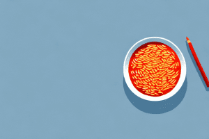 A bowl of tomato-sauce-covered rice