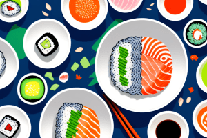 A bowl of sushi rice with a variety of colorful ingredients