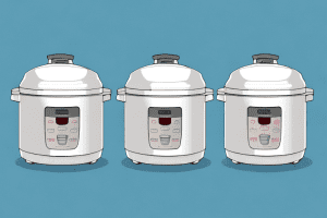 Two pressure rice cookers side by side