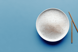 A bowl of cooked basmati rice with a calorie count label
