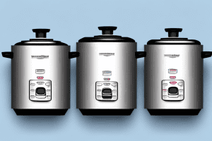 Two stainless steel rice cookers side-by-side