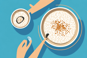 A bowl of creamy rice pudding with a cookeo device in the background