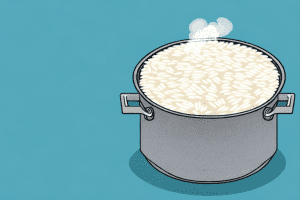A pot of cooked rice with steam rising from it