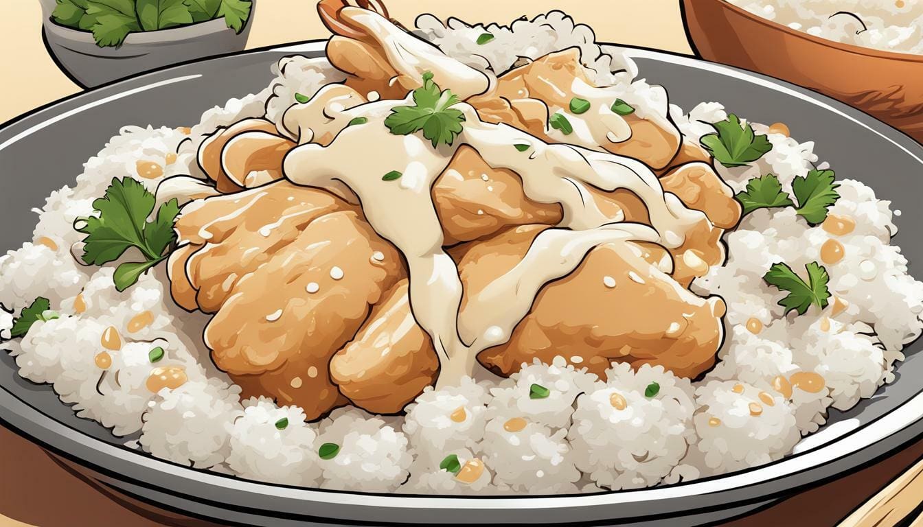 Calories in Chicken Over Rice With White Sauce Rice Array